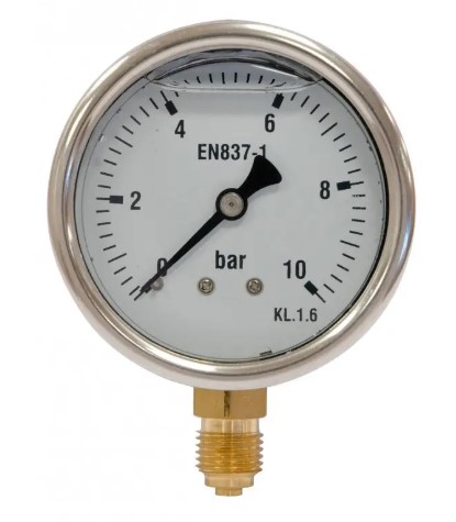 MANOMETRO GLICERINA CONEXION VERTICAL Ø63MM 1/4" 0-16 BAR